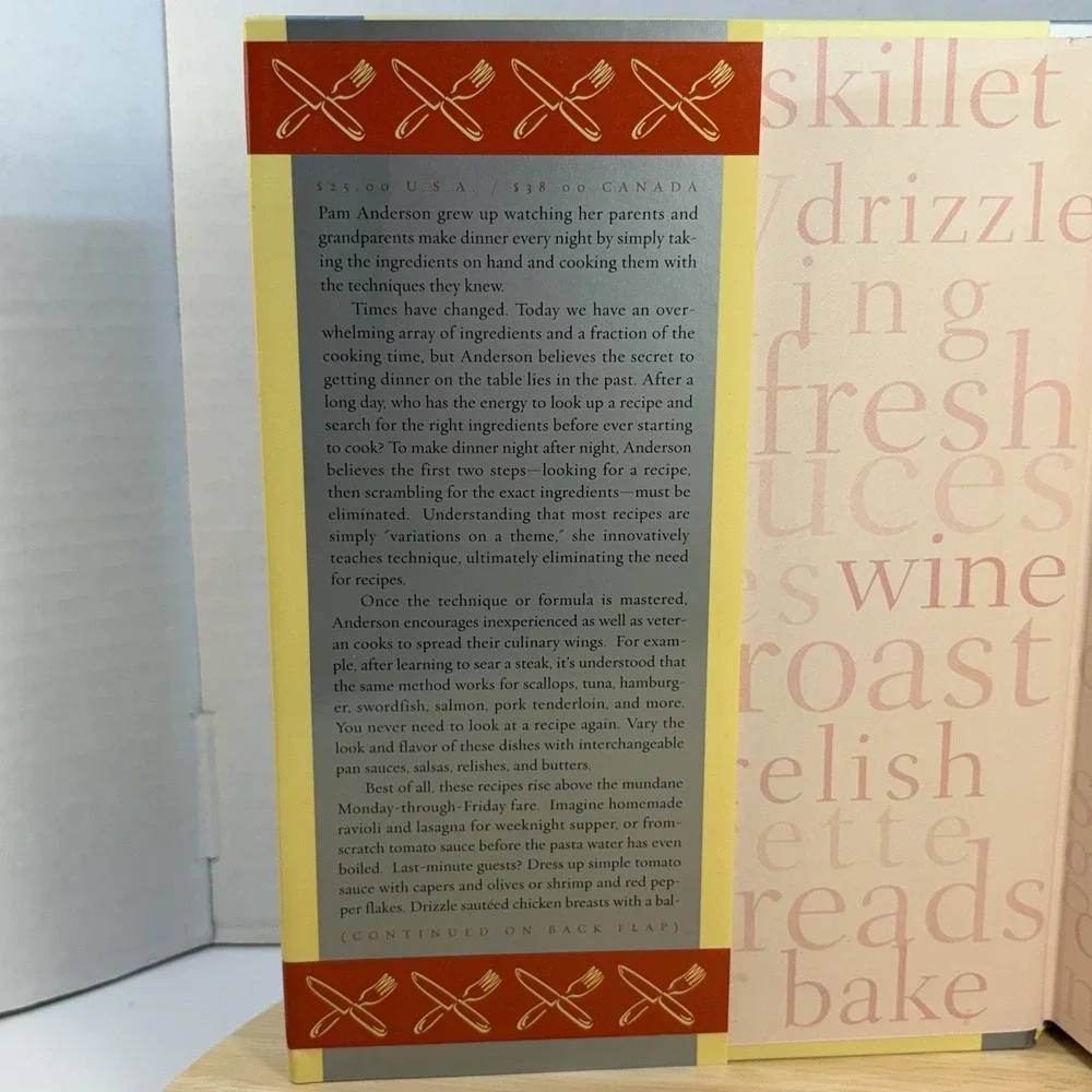 How to Cook Without a Book Pam Anderson 2000 Hardcover Cookbook Dust Jacket